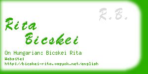 rita bicskei business card